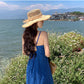 A Line Blue Long Stunning Evening Gown Party Prom Dress       S7281