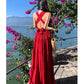 A Line Red Long Stunning Evening Gown Party Prom Dress       S7294