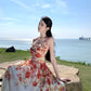 A Line Orange Long Stunning Evening Gown Party Prom Dress       S7267
