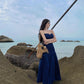 A Line Blue Long Stunning Evening Gown Party Prom Dress       S7301