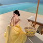 A Line Yellow Long Stunning Evening Gown Party Prom Dress       S7296