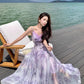 A Line Purple Long Stunning Evening Gown Party Prom Dress       S7312