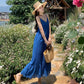 A Line Blue Long Stunning Evening Gown Party Prom Dress       S7281