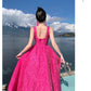 A Line Pink Long Stunning Evening Gown Party Prom Dress       S7306