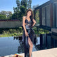 A Line Black Long Stunning Evening Gown Party Prom Dress       S7271