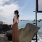 A Line Brown Long Stunning Evening Gown Party Prom Dress       S7305