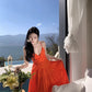 A Line Orange Long Stunning Evening Gown Party Prom Dress       S7290