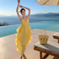 A Line Yellow Long Stunning Evening Gown Party Prom Dress       S7296