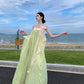 Tube Top Yellow Long Stunning Evening Gown Party Prom Dress       S7276