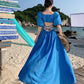 A Line Blue Long Stunning Evening Gown Party Prom Dress       S7277