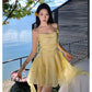A Line Yellow Long Stunning Evening Gown Party Prom Dress       S7286