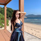 A Line Black Long Stunning Evening Gown Party Prom Dress       S7271