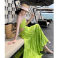 A Line Green Long Stunning Evening Gown Party Prom Dress       S7270
