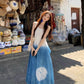 A Line Blue Long Stunning Evening Gown Party Prom Dress       S7291