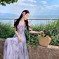 A Line Purple Long Stunning Evening Gown Party Prom Dress       S7312