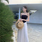 A Line Black Long Stunning Evening Gown Party Prom Dress S7310
