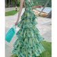 A Line Green Long Stunning Evening Gown Party Prom Dress       S7300