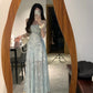 French floral suspender long dress beautiful dress for women in summer R0687
