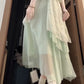 Mint green halter neck dress irregular beautiful loose beach dress R0665