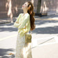 2025 new women's suit knitted cardigan beautiful floral skirt two-piece suit R0708