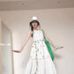 Sleeveless vest floral dress gentle temperament waist A-line long skirt R0709