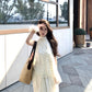 Beautiful suit outfit first love white floral halter neck top skirt two piece skirt R0689