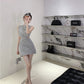 Slimming dress for women, new summer style, French sleeveless, high-end short hip skirt R3753