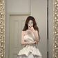 One-shoulder tube top dress gentle temperament waist dress tutu skirt R0527