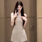 Suit outfit gentle temperament white vest pleated skirt two-piece suit R0662