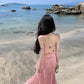 A Line Pink Long Stunning Evening Gown Party Prom Dress       S7309
