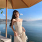 A Line White Long Stunning Evening Gown Party Prom Dress       S7275