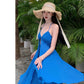 A Line Blue Long Stunning Evening Gown Party Prom Dress       S7274