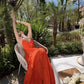 A Line Orange Long Stunning Evening Gown Party Prom Dress       S7290