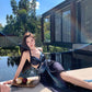 A Line Black Long Stunning Evening Gown Party Prom Dress       S7271