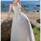 A Line White Long Stunning Evening Gown Party Prom Dress       S7287