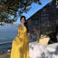 A Line Yellow Long Stunning Evening Gown Party Prom Dress       S7282