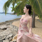 A Line Pink Long Stunning Evening Gown Party Prom Dress       S7284
