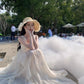 A Line White Long Stunning Evening Gown Party Prom Dress       S7293