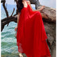 A Line Red Long Stunning Evening Gown Party Prom Dress       S7292