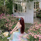 A Line Rainbow Colors Long Stunning Evening Gown Party Prom Dress       S7297