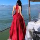 A Line Red Long Stunning Evening Gown Party Prom Dress       S7294
