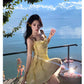 A Line Yellow Long Stunning Evening Gown Party Prom Dress       S7286