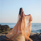 A Line Orange Long Stunning Evening Gown Party Prom Dress       S7302