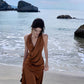 A Line Brown Long Stunning Evening Gown Party Prom Dress       S7305