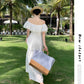 A Line White Long Stunning Evening Gown Party Prom Dress       S7273