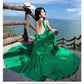 A Line Green Long Stunning Evening Gown Party Prom Dress       S7278