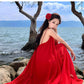 A Line Red Long Stunning Evening Gown Party Prom Dress       S7292
