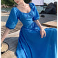 A Line Blue Long Stunning Evening Gown Party Prom Dress       S7277