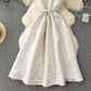High-end dress palace style French retro jacquard big swing skirt temperament waist vest dress R2290