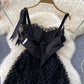 French dress fairy mesh tulle skirt slim mid-length suspender dress skirt 2025 new R2265